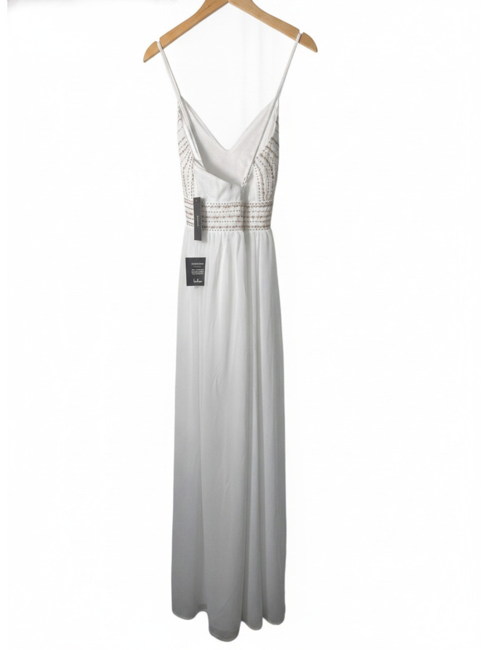 Lulus Maxi Spaghetti Strap Maxi Dress Womens Size Small White Bridal Boho New - Picture 3 of 6